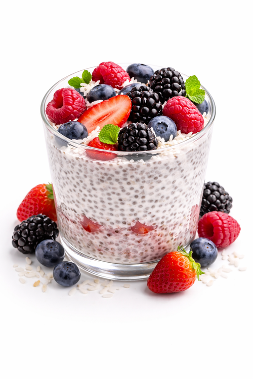 Very Berry Coconut Chia Seed Pudding
