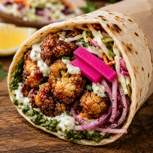 Vegan Lebanese Cauliflower Wrap