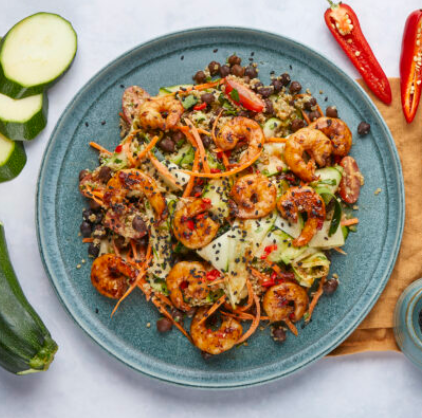 Thai Peanut Crunch Salad w/ Prawns