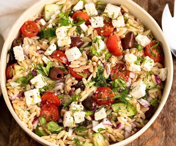 Greek Orzo Salad w/ Chicken