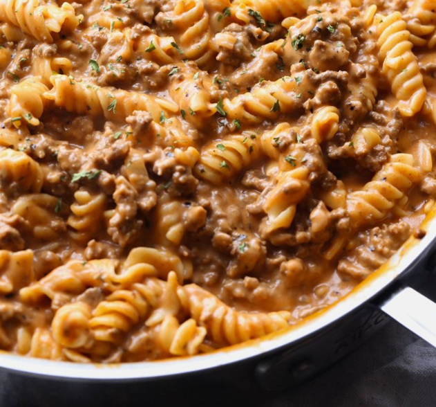 Keto Creamy Beef Pasta